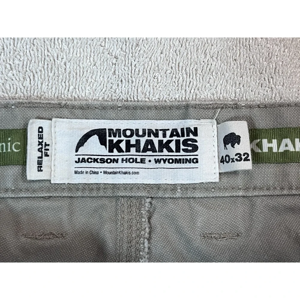 Mountain Khakis Original Mountain Pants Mens 40x32 Beige Relaxed Fit Canvas